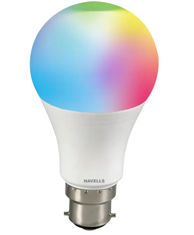 Havells Glamax 9W B22 WiFi LED Smart Bulb with Music Sync Function, Compatible with Amazon Alexa and Google Assistant (16M Colours)