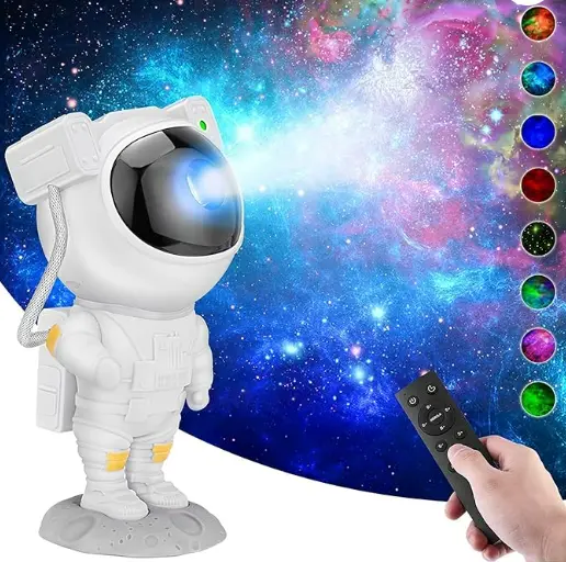 Astronaut Galaxy Projector with Remote Control - 360° Night Light, Bedroom, Home and Party (Corded Electric)