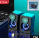 PC RGB Desktop Speakers, Plug, and Play USB Powered Speaker (2 Pc Set)