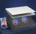 Laptop Cooler Cooling Pad with 2 Quiet Led Fans, Dual USB Ports, Portable Ultra Slim USB Powered 7 Heights Adjustable Laptop Stand for Gaming Laptop