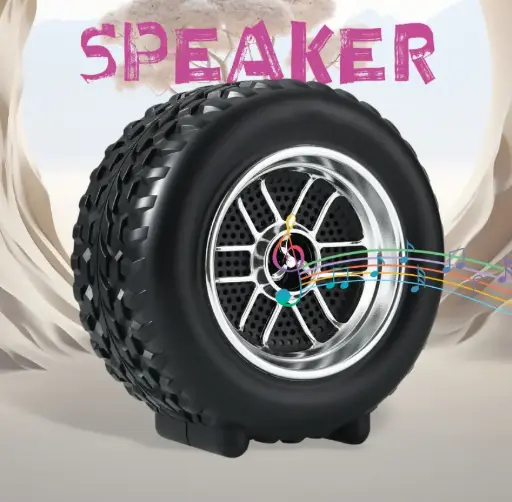 Portable Tyre / Wheel Shape Wireless Bluetooth Speaker (1 Pc)